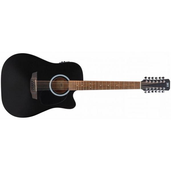 Электроакустическая гитара JET JDEC-255/12 BKS oscar schmidt od312ce b a 12 струнная электроакустическая гитара dreadnought цвет черный