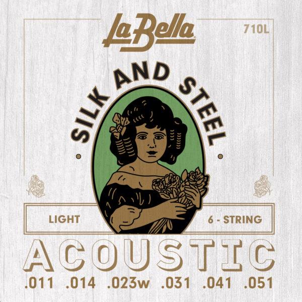 струны для акустической гитары металлические la bella 710l Струны для акустической гитары La Bella 710L Silk & Steel