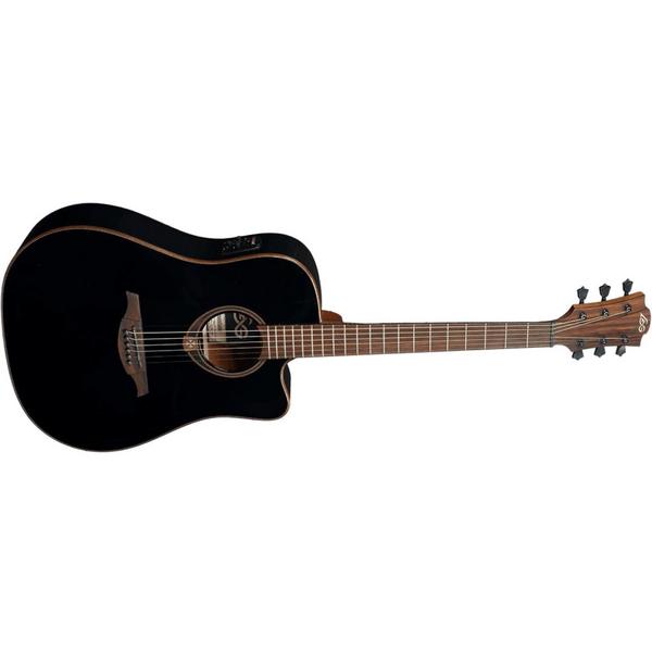 Электроакустическая гитара LAG Guitars T-118D CE Black акустическая гитара lag guitars t 118d brown shadow