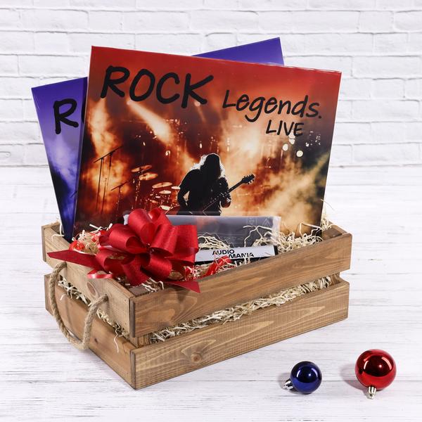 Новогодние подарки 2024 Audiomania Новогодний подарочный набор  THE LEGENDS OF ROCK FOREVER. PROMO  (с лонгсливом в подарок)