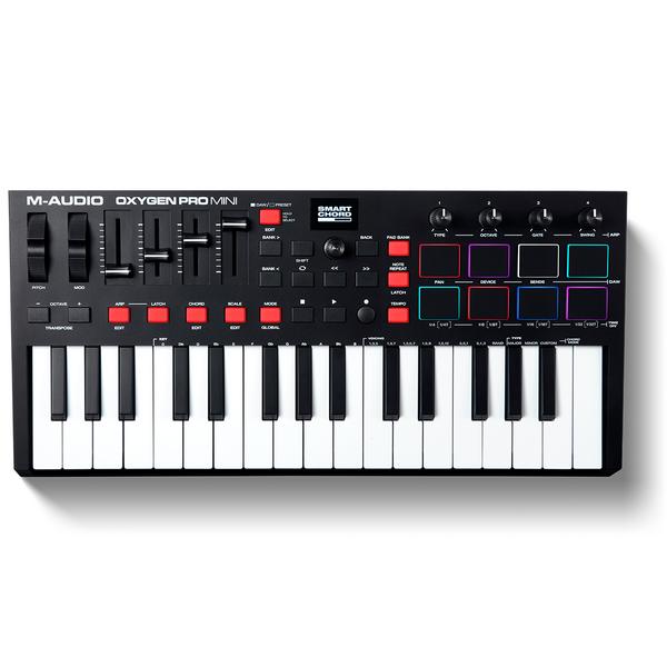 MIDI-клавиатура M-Audio Oxygen Pro Mini Black, Профессиональное аудио, MIDI-клавиатура
