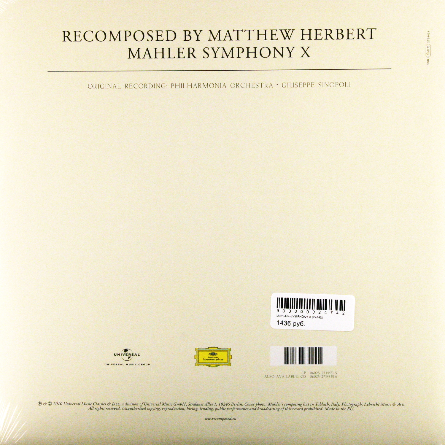 MahlerMatthew Herbert - : Symphony X (recomposed) - фото 2