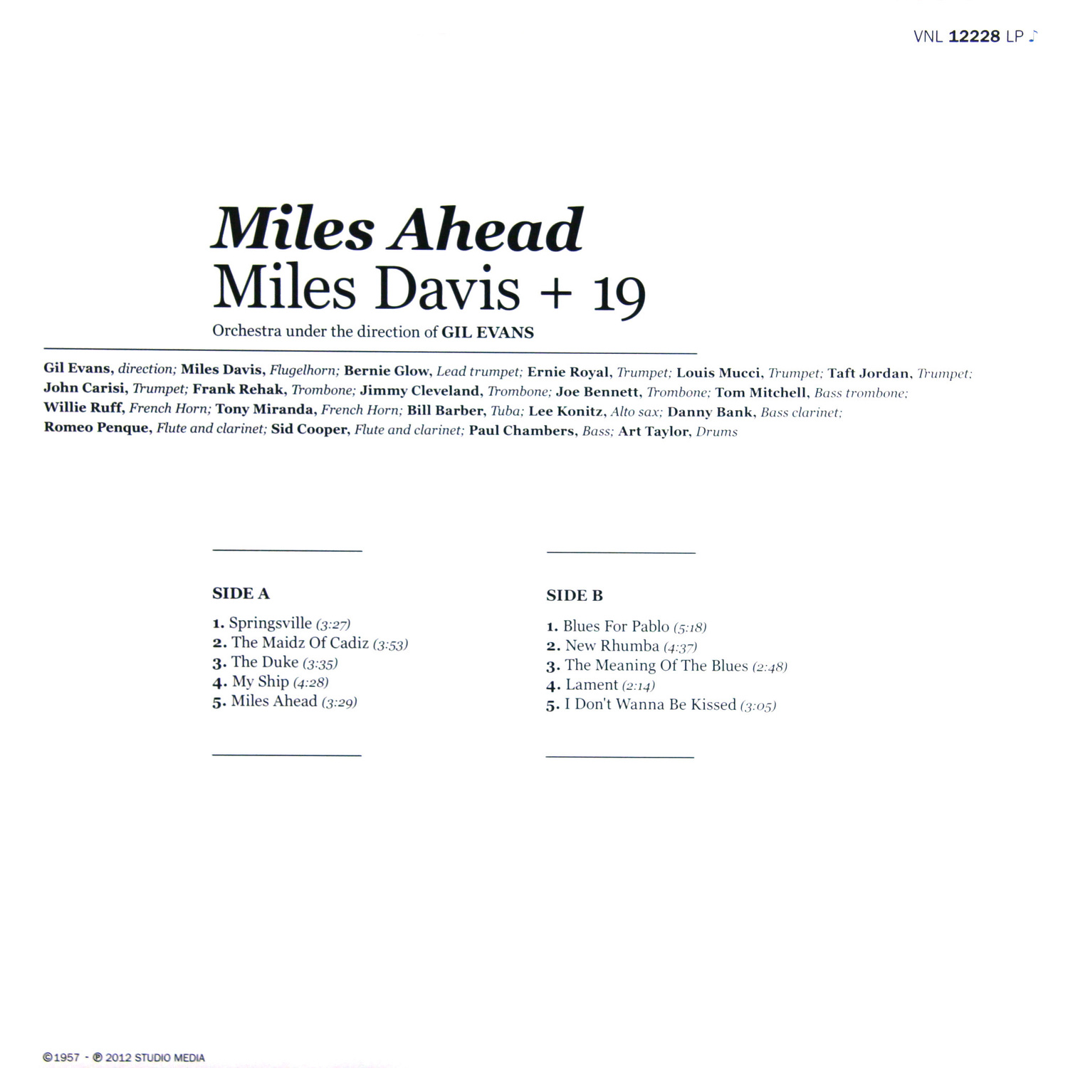 Miles Davis - Miles Ahead (180 Gr) (уцененный Товар) - фото 2