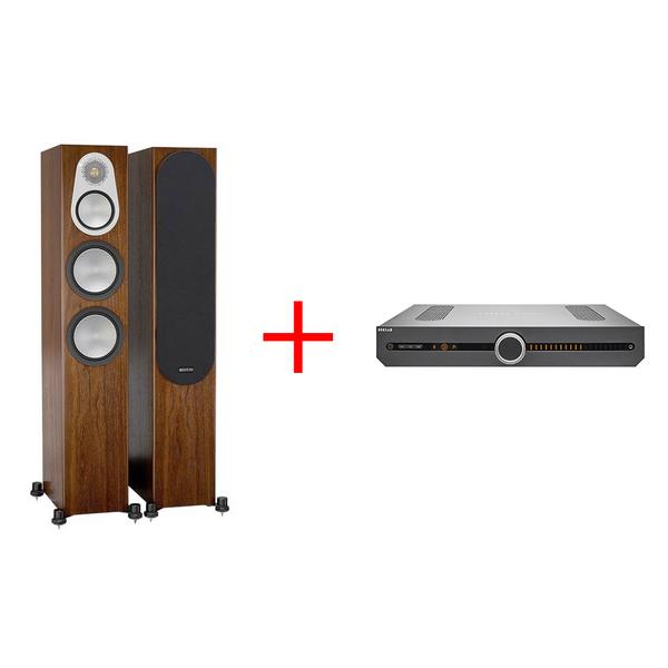 

Напольная акустика Monitor Audio, Silver 300 Walnut + Roksan Attessa Streaming Amplifier Black