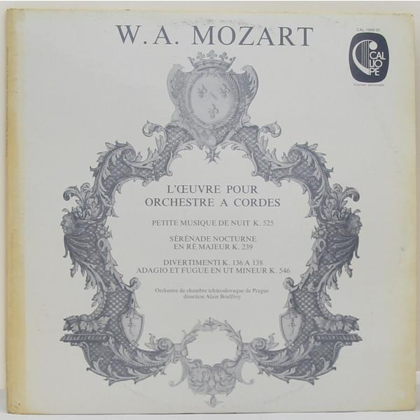 Винтажная виниловая пластинка MOZART - L/'OEUVRE POUR ORCHESTRE A CORDES (ORCHESTRE DE CHAMBRE TCHECOSLOVAQUE DE PRAGUE)