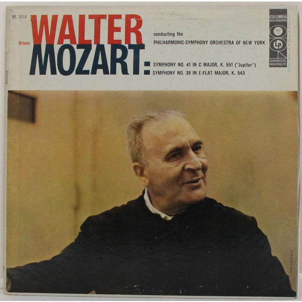 Винтажная виниловая пластинка MOZART - SYMPHONY № 41 IN C MAJOR, K. 551 ( JUPITER ); SYMPHONY № 39 IN E-FLAT MAJOR, K. 543 (BRUNO WALTER)
