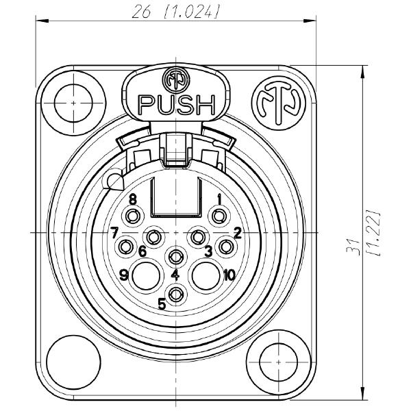 Терминал XLR Neutrik NC10FD-LX-B - фото 4