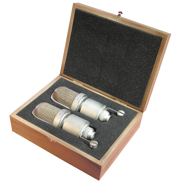 Студийный микрофон Октава МК-105 Matte Nickel (стереопара, в деревянном футляре)
