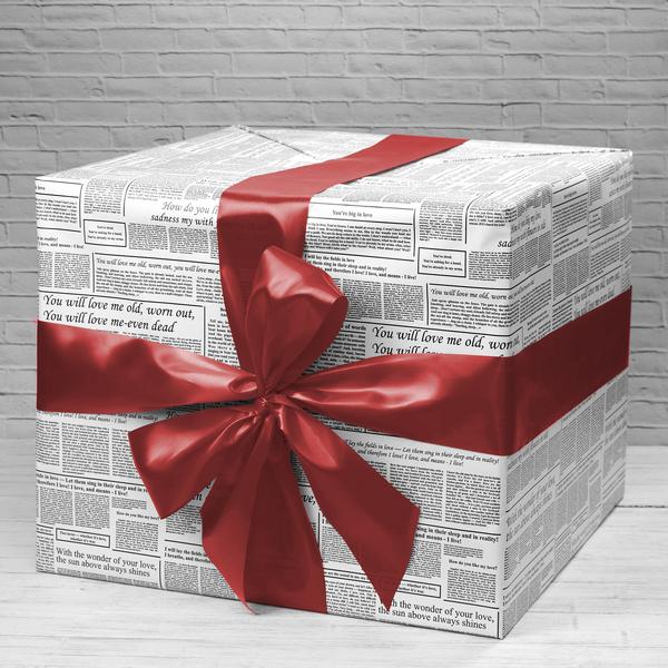 

Подарочная упаковка нашей продукции Audiomania, Подарочная упаковка ГАЗЕТА КРАФТ. БЕЛАЯ