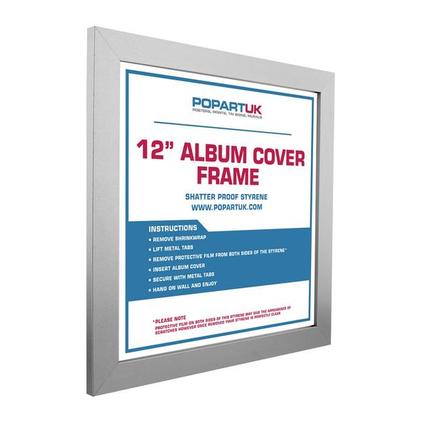 Рамка для виниловых пластинок Pop Art UK 12 Album Cover Frame Silver Wood