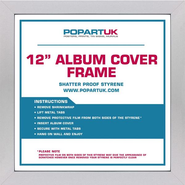 Рамка для виниловых пластинок Pop Art UK 12  Album Cover Frame Silver Wood - фото 2