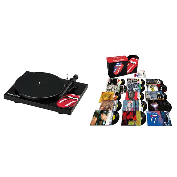 Виниловый проигрыватель Pro-Ject Rolling Stones Recordplayer Limited Bundle High Gloss Black + LP Box Set, Виниловые проигрыватели и аксессуары, Виниловый проигрыватель