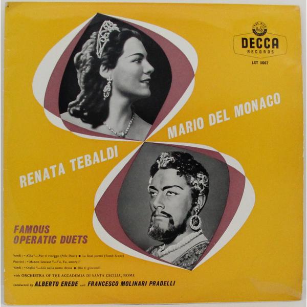 Винтажная виниловая пластинка VERDI, PUCCINI - FAMOUS OPERATIC DUETS (RENATA TEBALDI, MARIO DEL MONACO)