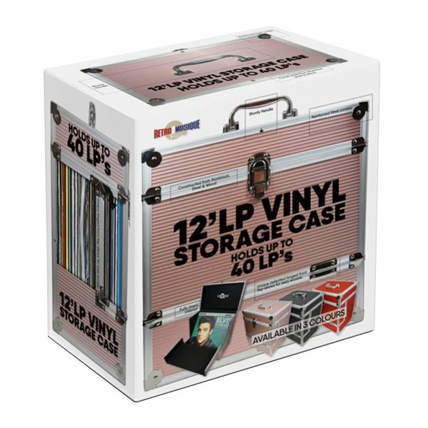 Товар (аксессуар для хранения виниловых пластинок) Retro Musique Кейс для виниловых пластинок  Aluminium LP Vinyl Storage Case Red - фото 3