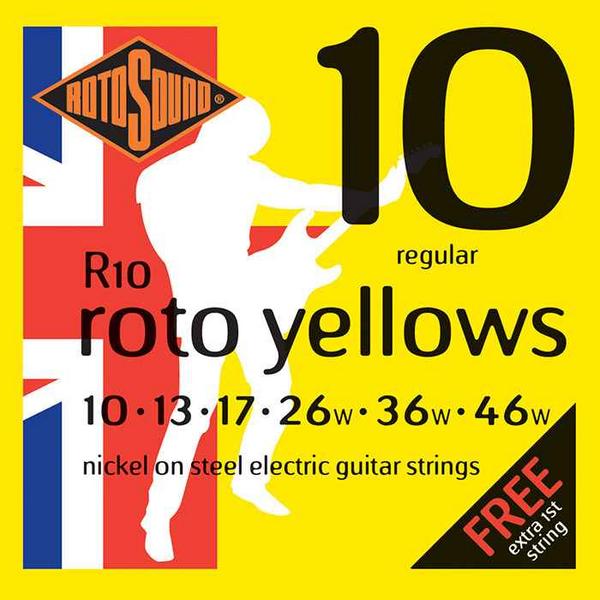 Струны для электрогитары Rotosound R10 Roto Yellows струны для электрогитары 10 60 rotosound dark zone limited edition