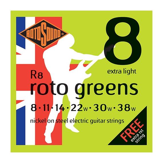 

Струны для электрогитары Rotosound, R8 Roto Greens