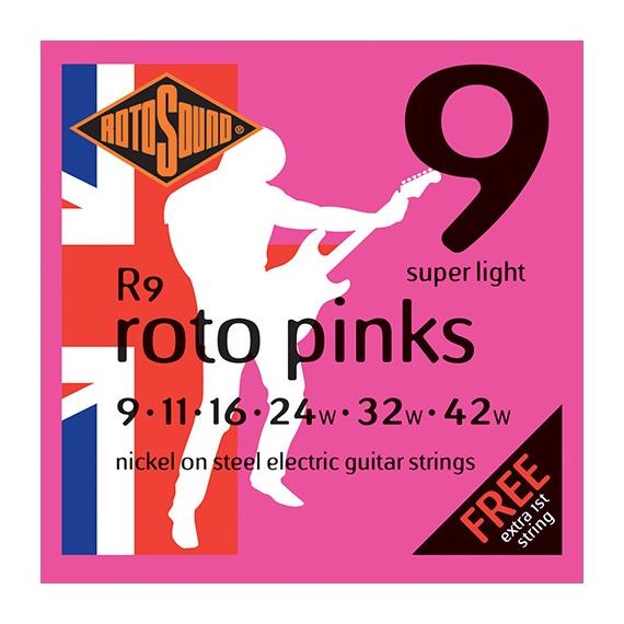 Струны для электрогитары Rotosound R9 Roto Pinks струны для электрогитары veston e 0942 super light очень легкое натяжение