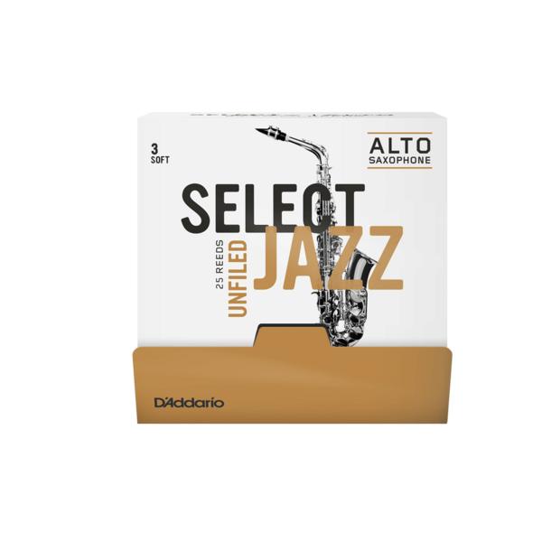 Трость для альт-саксофона D'Addario Select Jazz Unfiled 3.0 Soft (25 шт.)