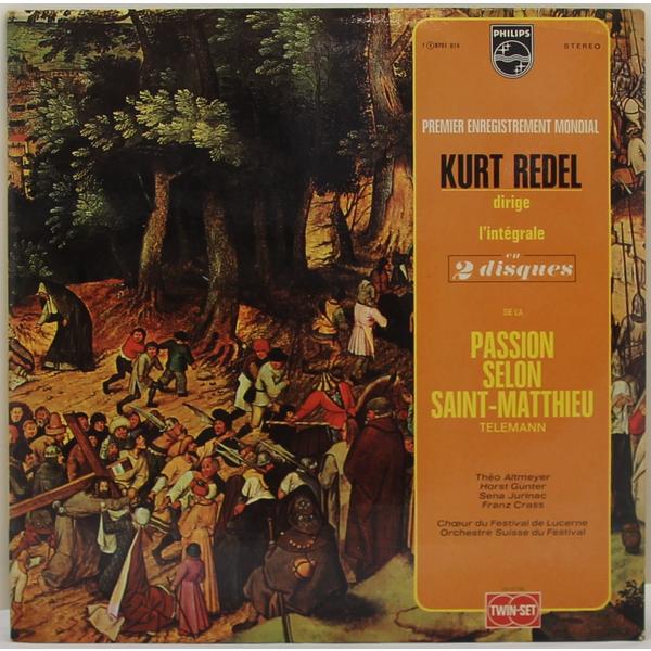 Винтажная виниловая пластинка TELEMANN - PASSION SELON SAINT-MATTHIEU (THEO ALTMEYER, HORST GUNTER, SENA JURINAC, FRANZ CRASS)