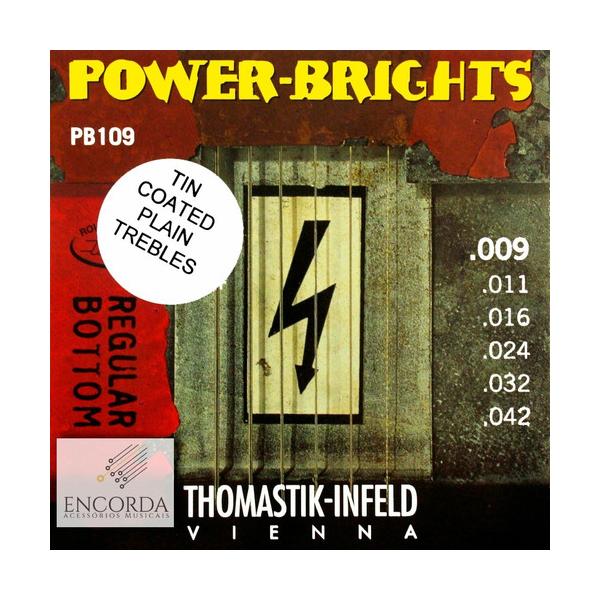цена Струны для электрогитары Thomastik Power Brights PB109T