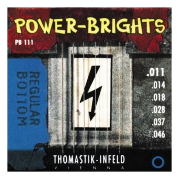 Струны для электрогитары Thomastik Power Brights PB111 thomastik pb111 струны серии power brights для электрогитары 11 46
