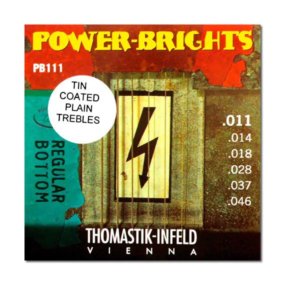 Струны для электрогитары Thomastik Power Brights PB111T струны для электрогитары thomastik power brights rp111