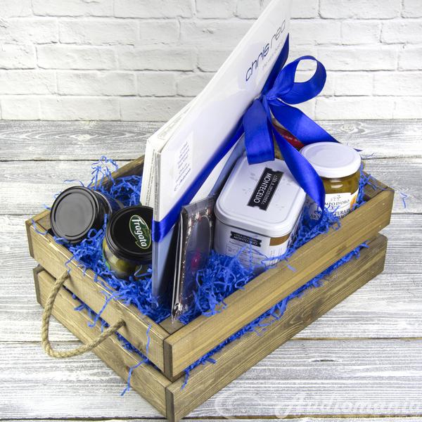 Подарочный набор с виниловой пластинкой в деревянном ящике  BLUE CAFE  (премиум) от Audiomania