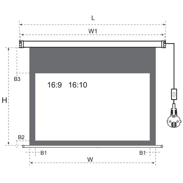Экран для проектора ViewScreen Breston (16:9) 107  236x132.5 MW Breston (16:9) 107  236x132.5 MW - фото 3