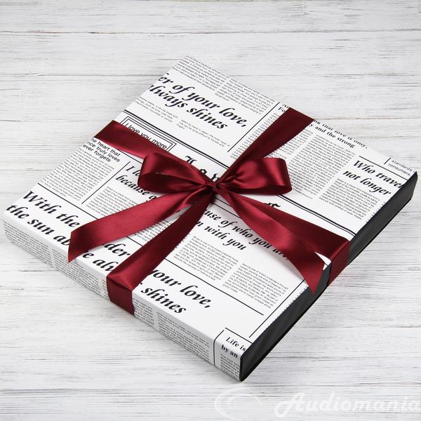 Подарочная упаковка виниловых пластинок Audiomania Подарочная упаковка нескольких виниловых пластинок листовая ГАЗЕТА WHITE & BLACK (от 2 до 4 шт.), Подарки для любителей музыки, Подарочная упаковка виниловых пластинок