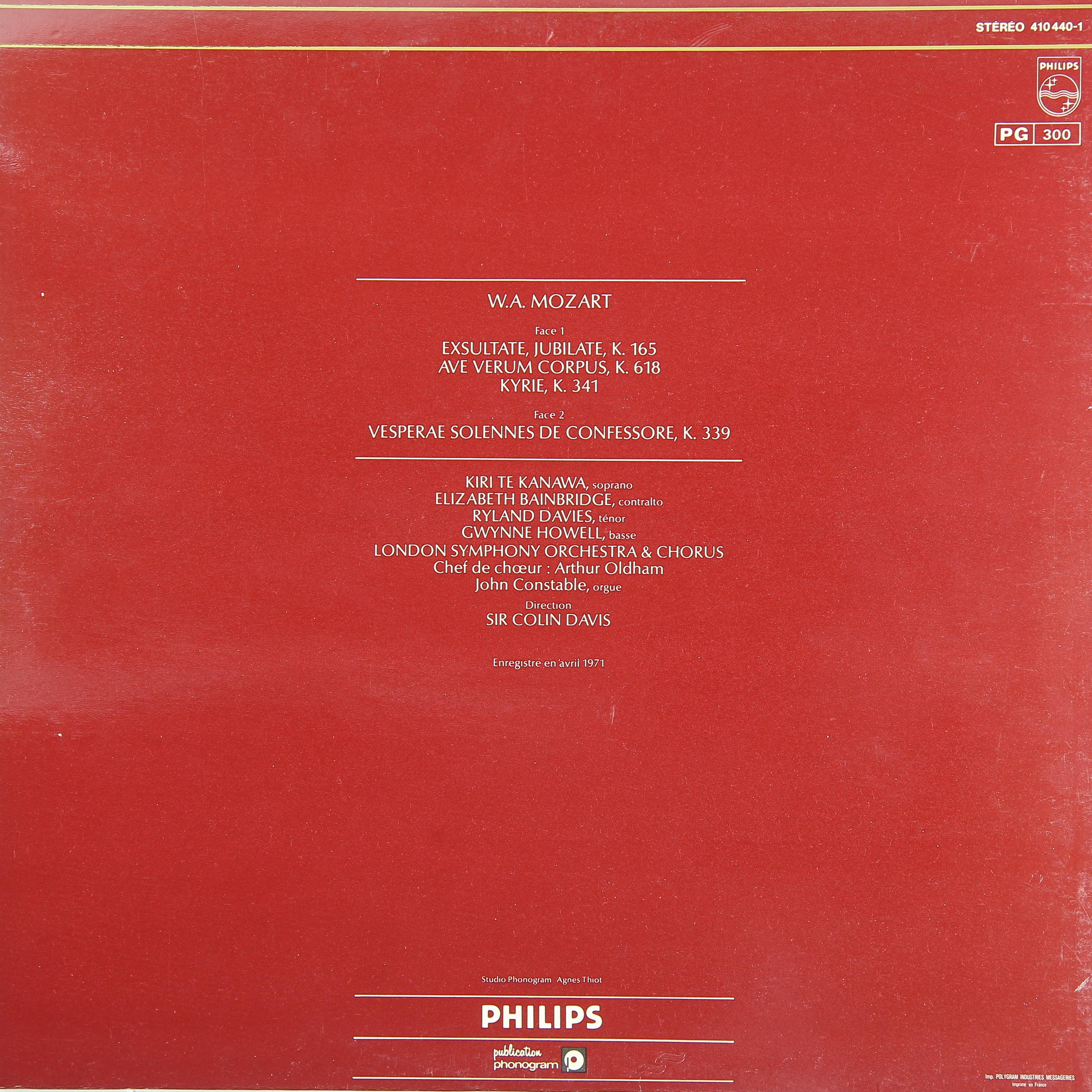 Виниловая пластинка ВИНТАЖ MOZART: EXSULTATE AVE VERUM KYRIE