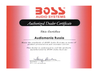 Сертификат дилера BOSS Audio